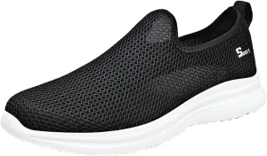 Womens Ladies Walking Running Shoes Slip On Lightweight Mens Running Shoes Mesh Women Casual Shoes Walking Sneakers Brown Tennis Shoe Casual Loafers