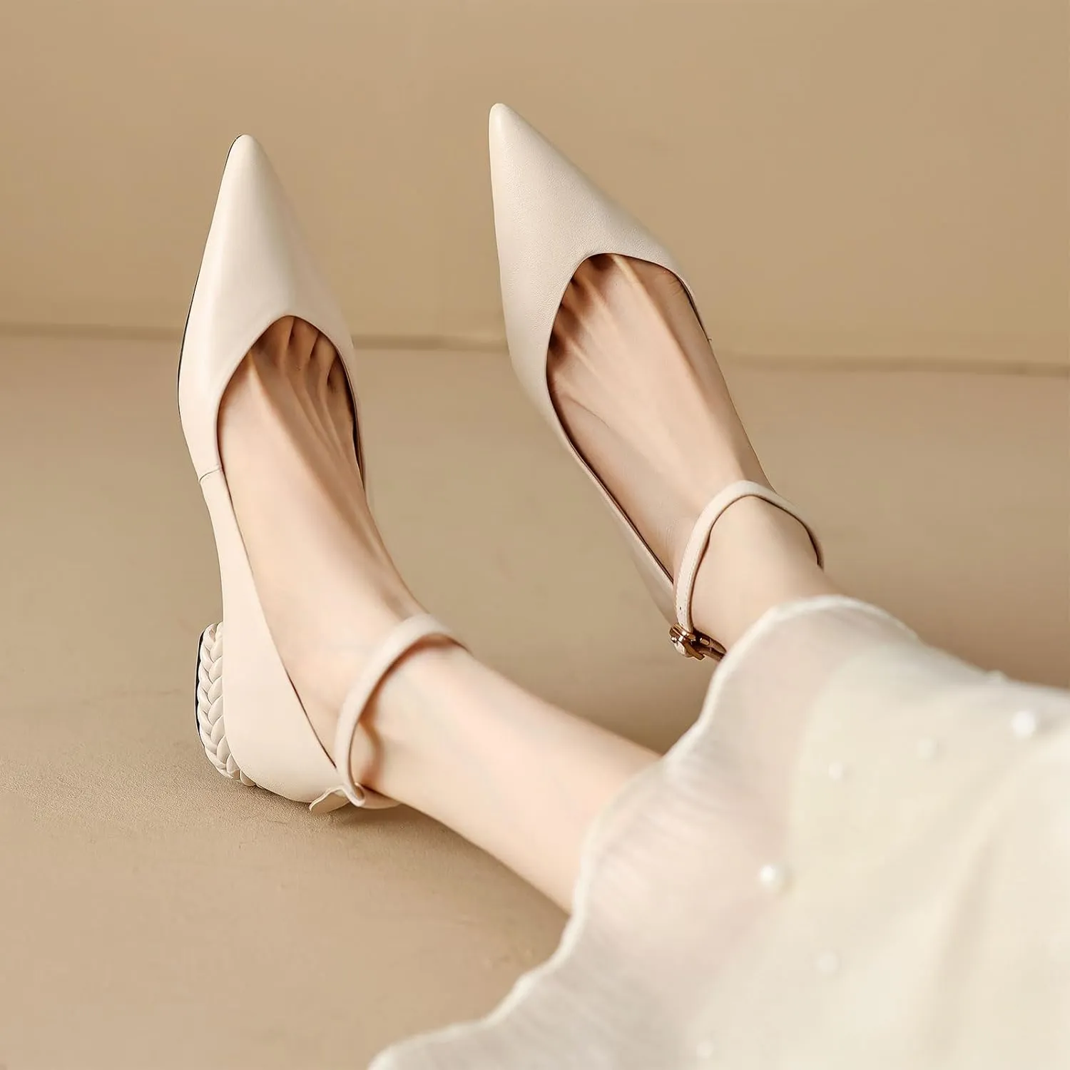 Women's Leather Handmade lace-up Shoes,Pointed Toe Formal Flats,Handmade Loafers,Low Heeled Pumps