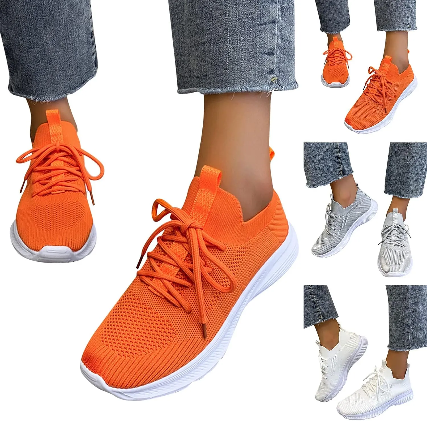Womens Lightweight Breathable Flat Shoes Stylish Spand Summer Pumps Fashionable Woven Mesh Sports Sneakers Comfortable Red Flats