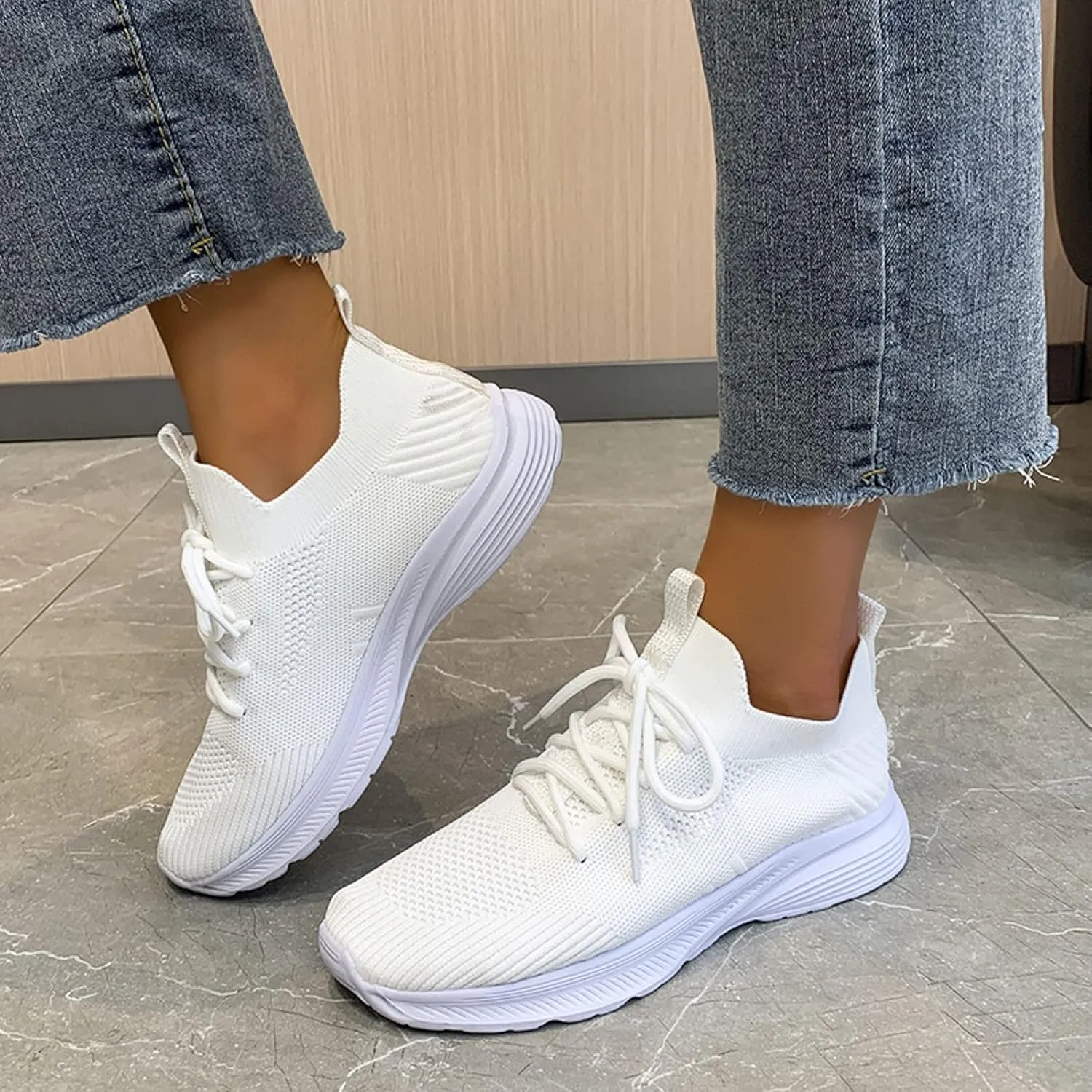 Womens Lightweight Breathable Flat Shoes Stylish Spand Summer Pumps Fashionable Woven Mesh Sports Sneakers Comfortable Red Flats
