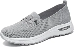 Women's Mesh Knitted Slip-On Casual Loafers,Lightweight Breathable Non-Slip Lace Up Soft Sole Orthopedic Sneakers,for Comfort Driving Walking Shoes