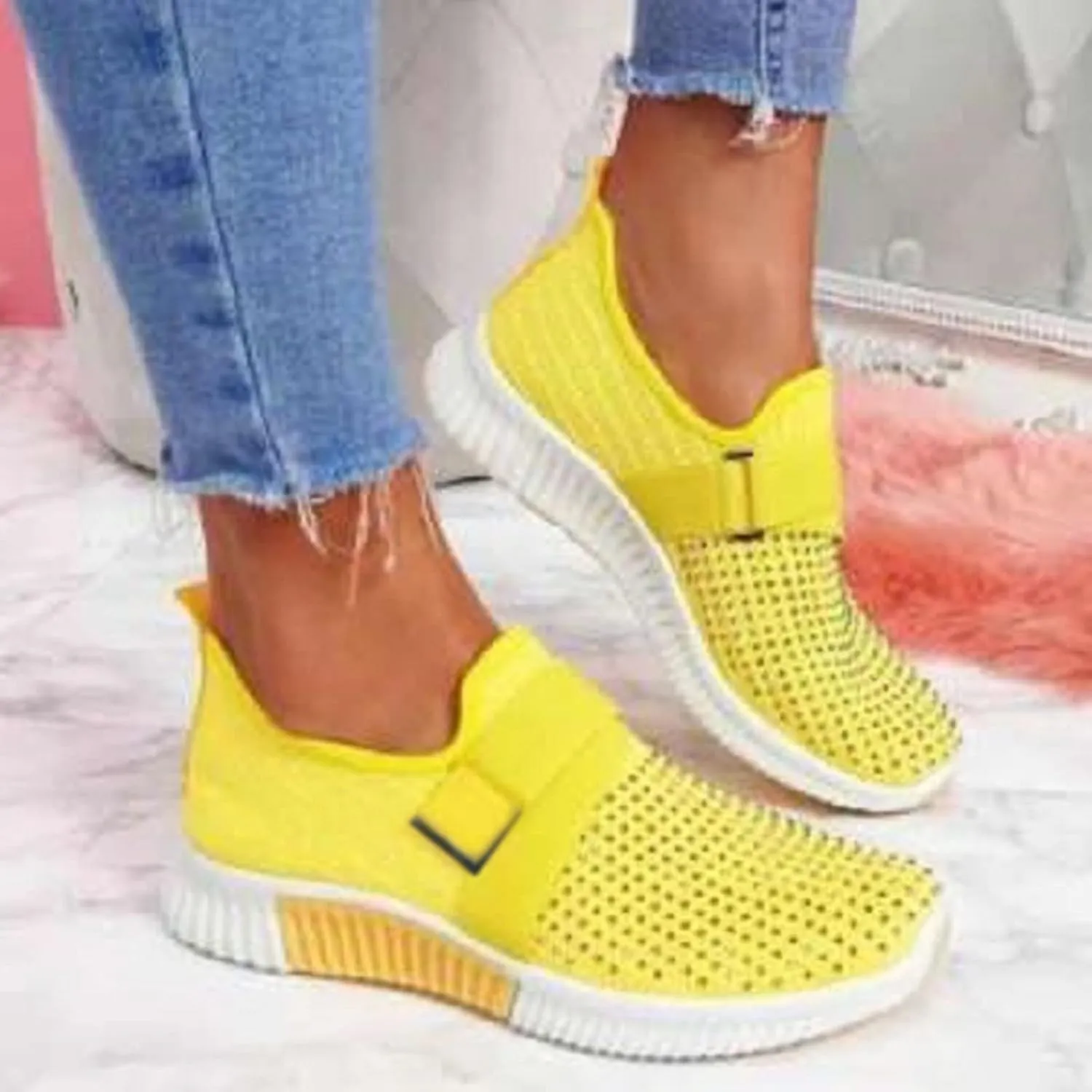 Womens Non Slip Work Shoes Slip On Water Resistant Mens Tennis Shoes Arch Support Business Casual Shoes High Top Sneakers Platform Tennis Shoe Loafers Casual Slip On