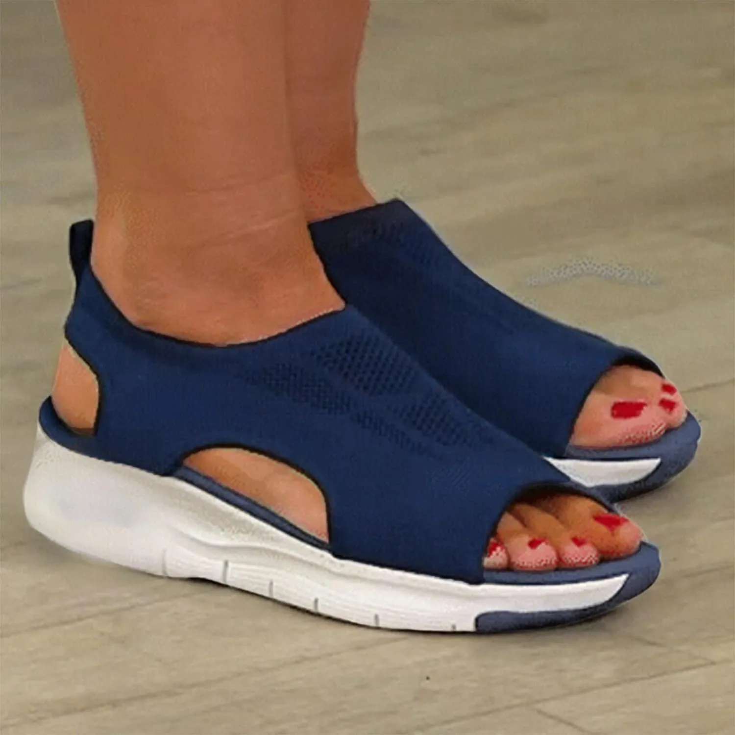 Women's Orthopedic Sandals Open Toe Slingback Wedge Sports Sandals Arch Support Sandals Comfort Walking Tennis Shoes