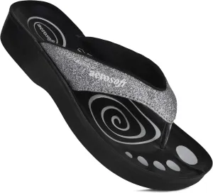 Women's Orthotic Arch Supportive Flip Flops Sandals (US 05, Grey)