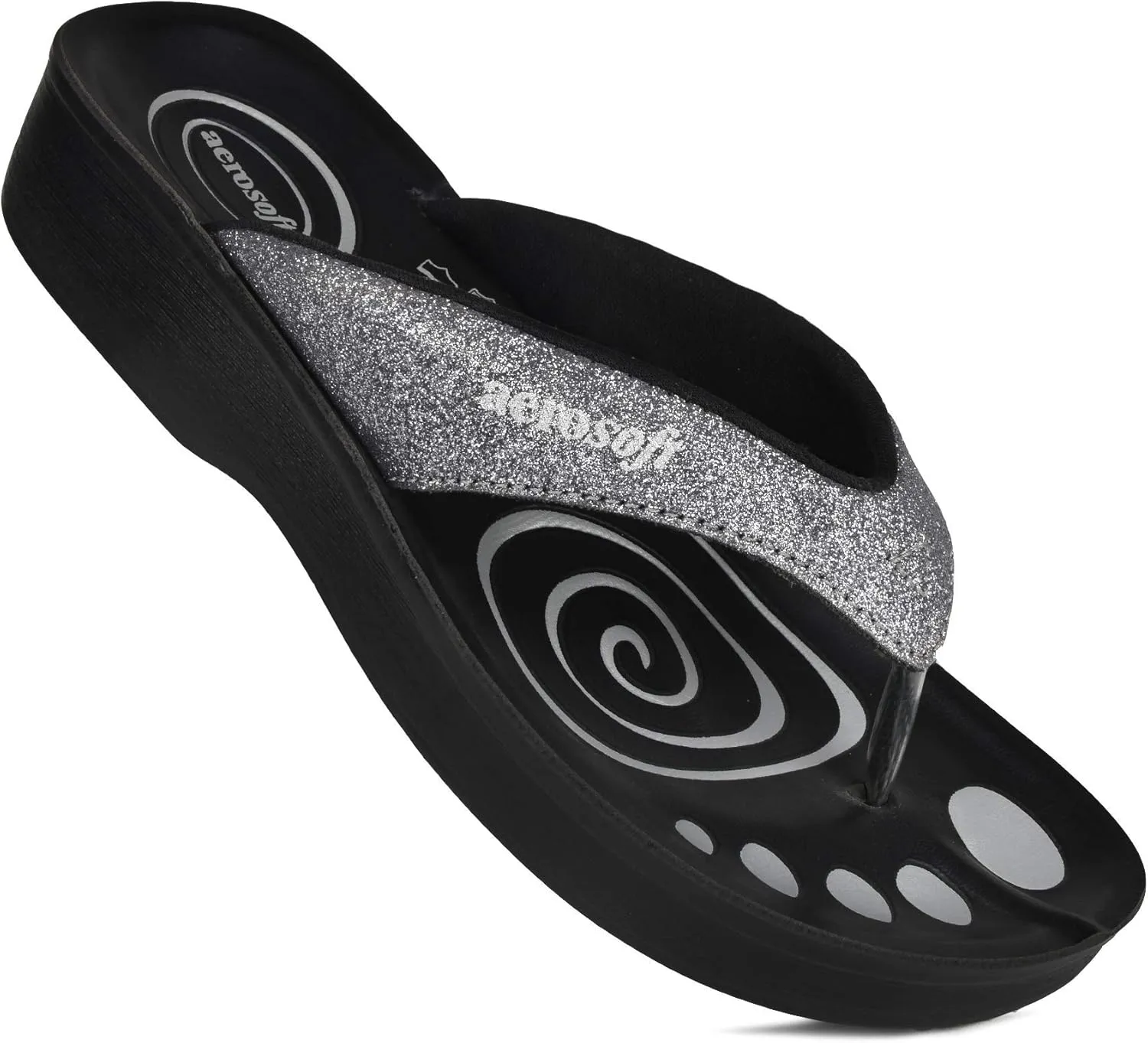 Women's Orthotic Arch Supportive Flip Flops Sandals (US 05, Grey)