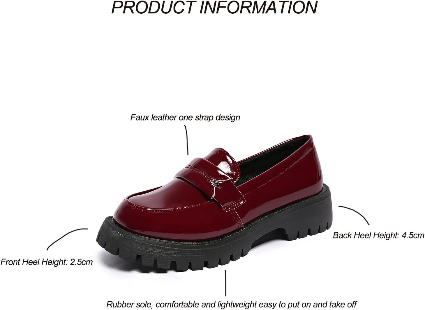 Women's Patent Leather Flat Penny Loafers, Business Casual Thick-Soled Shoes, Professional Comfortable Non-Slip Office Work Shoes
