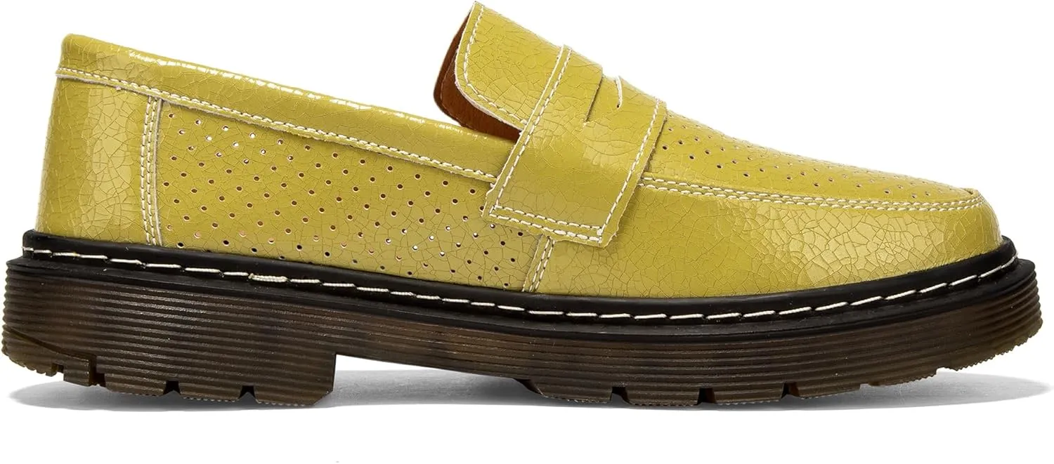 Women's Penny Loafers Breathable Perforated Loafers for Women