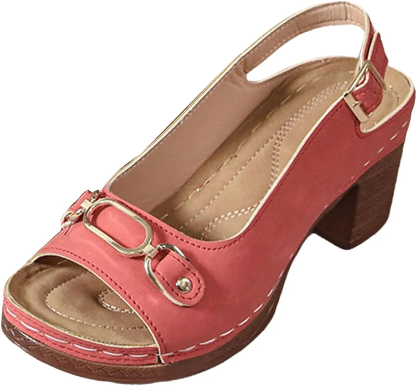 Women's Platform Sandals Comfortable Orthopedic Shoes Trendy Open Toe Shoes Adjustable Ankle Back Strap Summer Sandals with Arch Support Casual Dressy Wide Wedge Sandal for Work Dating Party