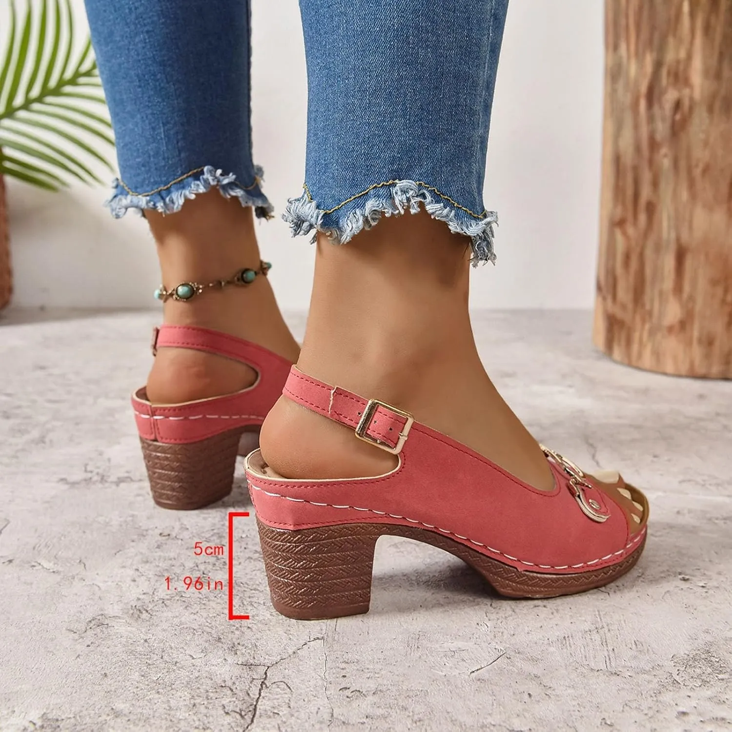 Women's Platform Sandals Comfortable Orthopedic Shoes Trendy Open Toe Shoes Adjustable Ankle Back Strap Summer Sandals with Arch Support Casual Dressy Wide Wedge Sandal for Work Dating Party