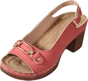 Women's Platform Sandals Comfortable Orthopedic Shoes Trendy Open Toe Shoes Adjustable Ankle Back Strap Summer Sandals with Arch Support Casual Dressy Wide Wedge Sandal for Work Dating Party