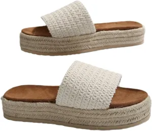Women's Platform Sandals Wedge Heel Espadrille Flat Sandals Casual Platform Slides for Women Open Toe Wedges Sandals