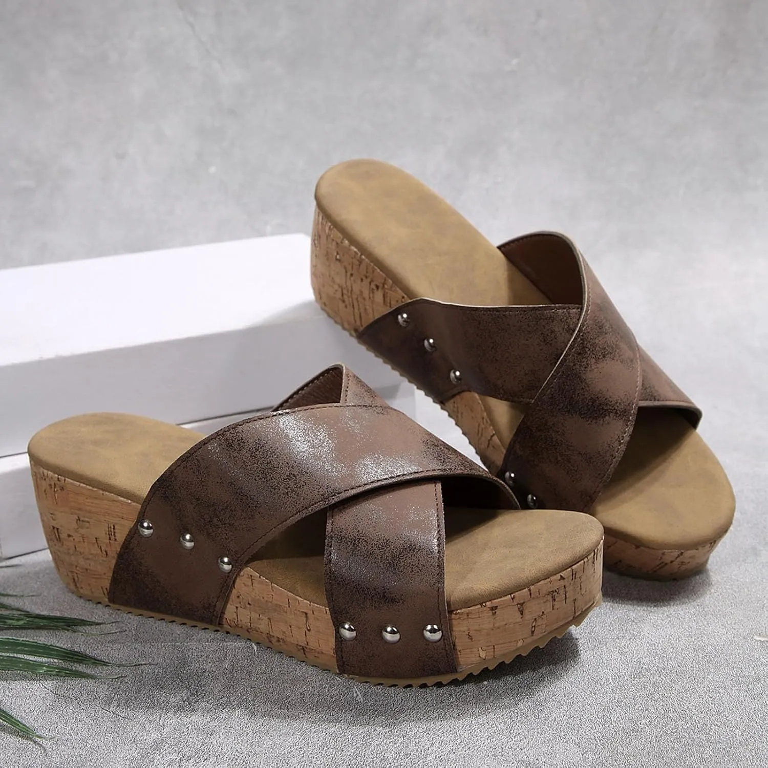 Womens Platform Sandals with Arch Support,2025 Summer Fashion Open Toe Fish Mouth Breathable Slippers Leather Beach Walking Outdoor Party Dress Wedding Dance Shoes