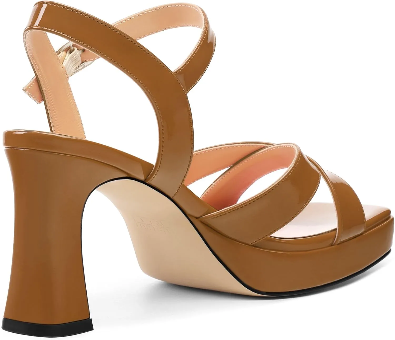 Women's Sandals Chunky High Heel - Adjustable Ankle Strap Open Toe Spool Heels Cross Toe Strap Prom Party Dress Pumps with Buckle