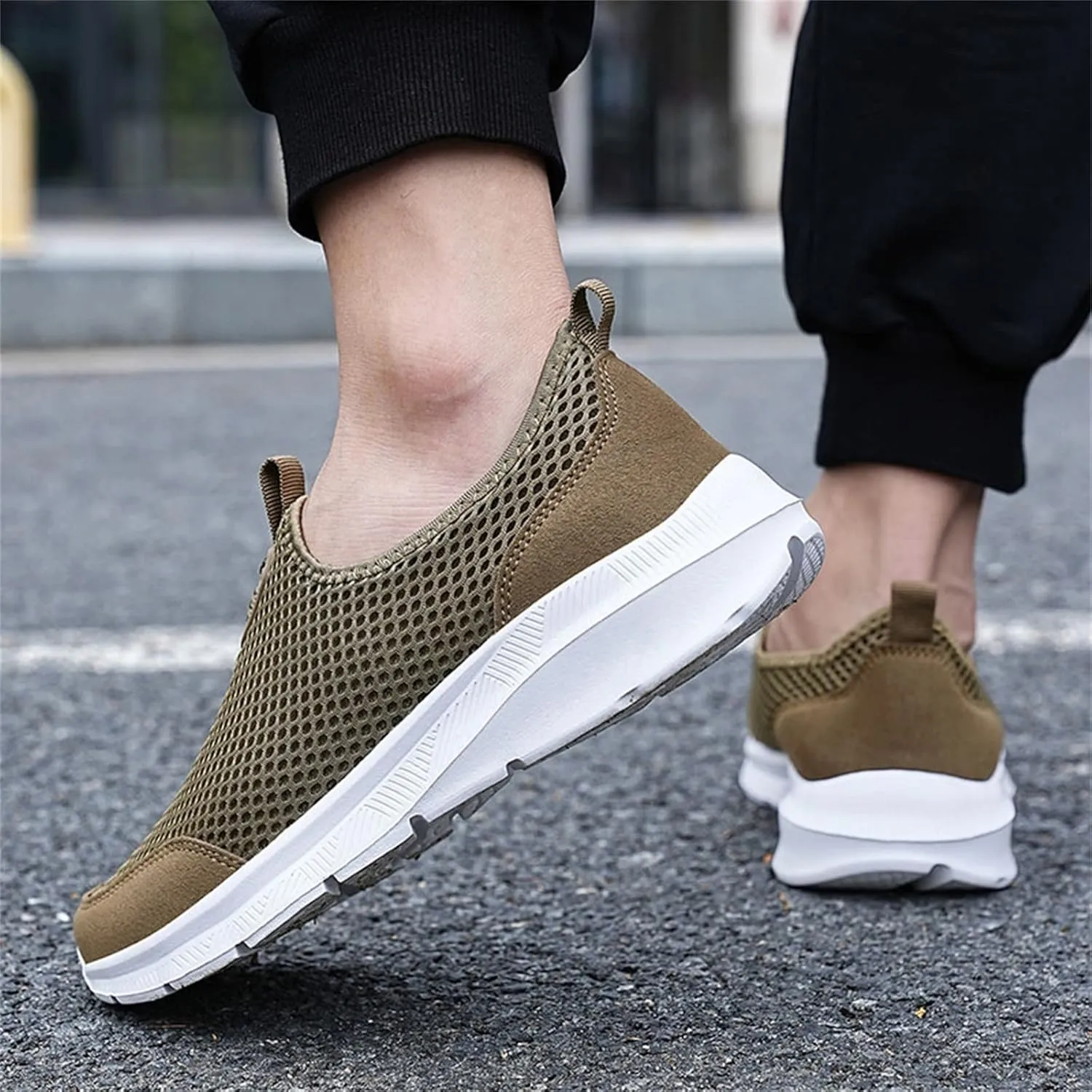 Womens Slip On Walking Shoes Lightweight Breathable Non Slip Non Slip Work Shoes Women High Top Casual Work Shoes Brown Sneakers Steel Toe Tennis Shoe Loafers Dress Shoe