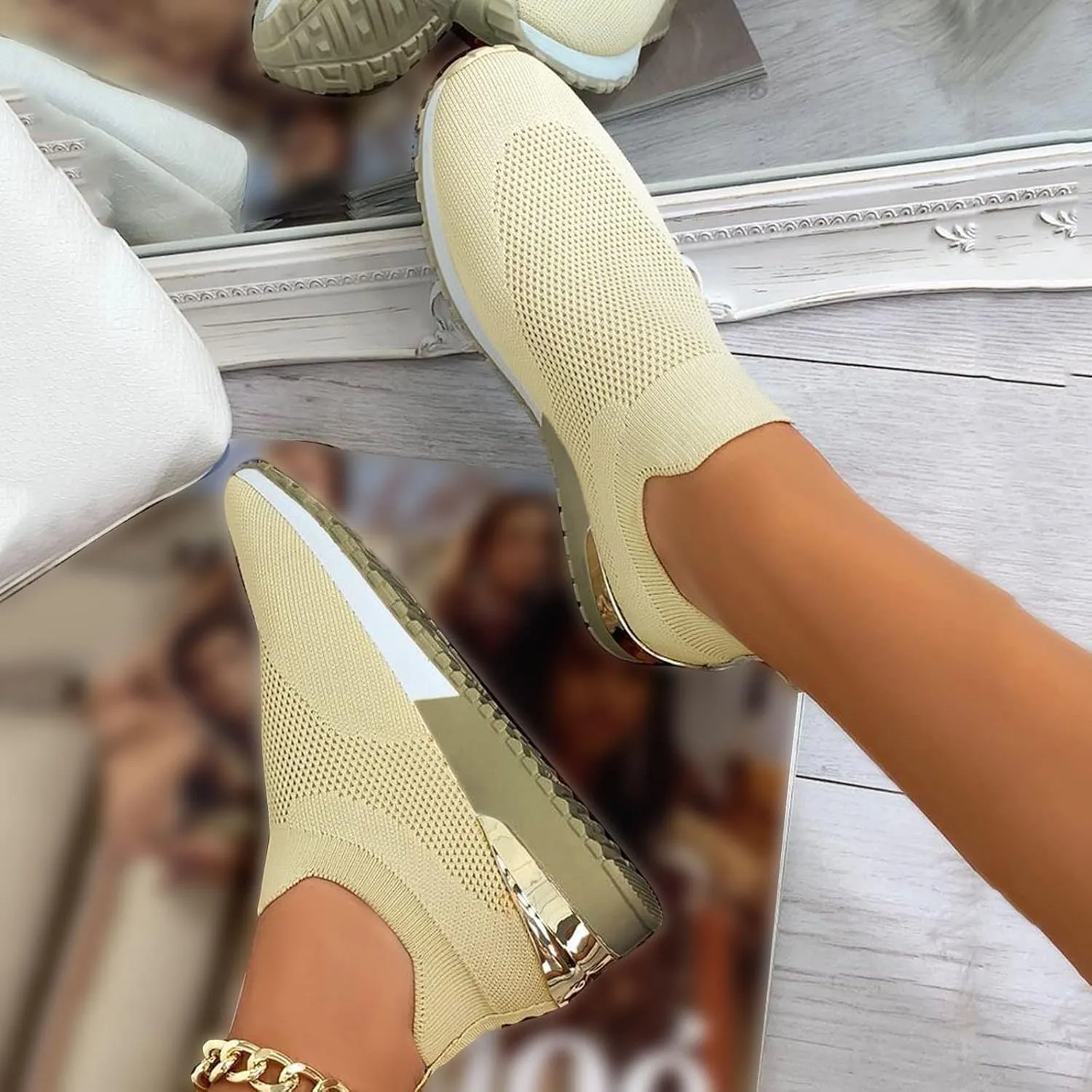 Women's Slip On Walking Shoes Running Comfortable Mens Casual Shoes Mesh Ladies Casual Shoes Black Platform Sneaker Slip On Tennis Shoe Cross Trainer Shoe