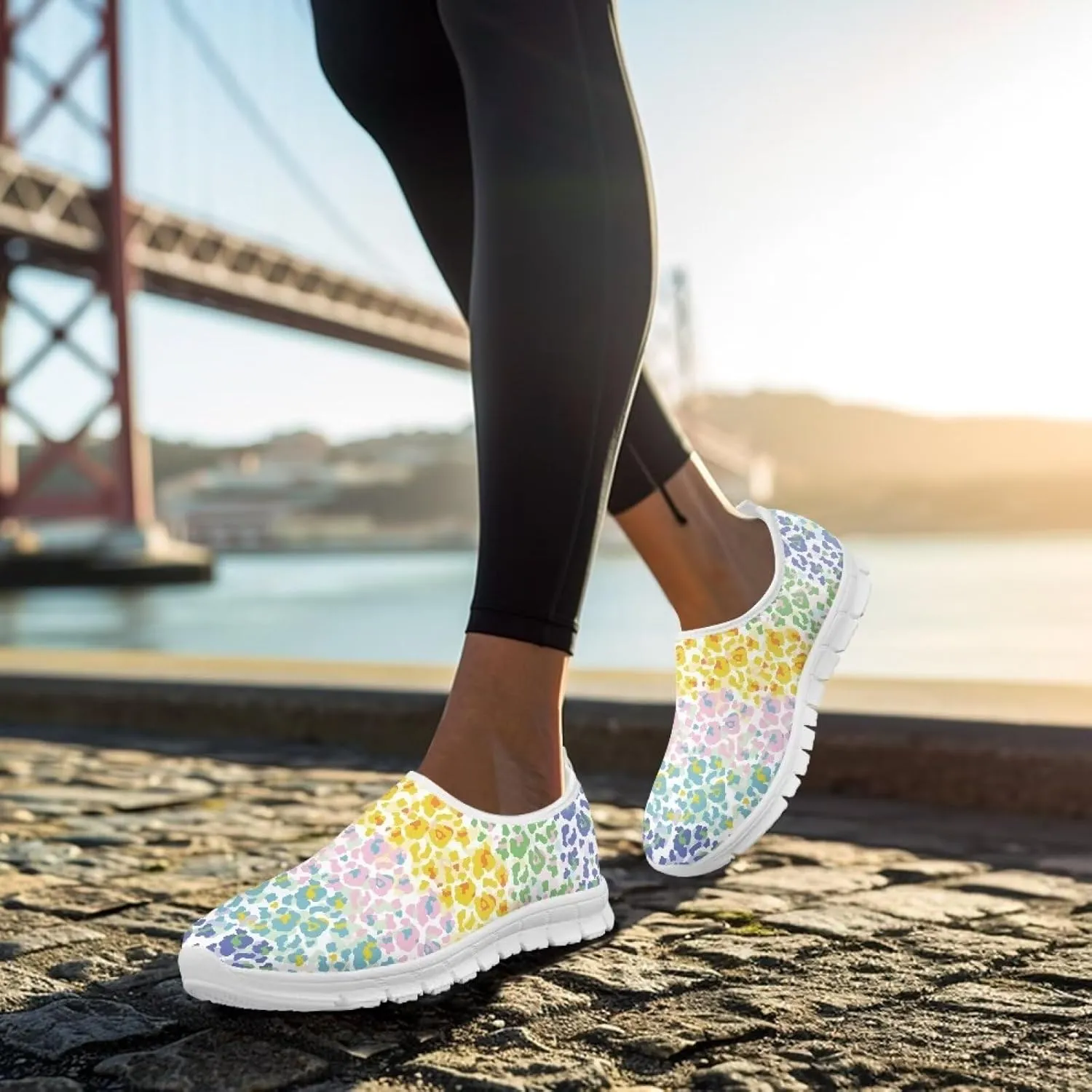 Women's Sneaker Slip On Lightweight Low Top Casual Loafers Breathable Mesh Flat Soft Running Sneaker for Women