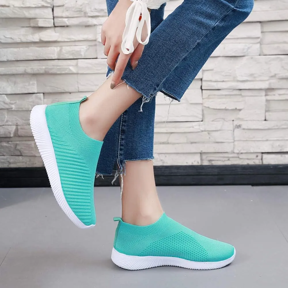 Women's Walking Shoes Cushion Comfortable Breeze Shoes Tennis Shoes Womens Boots Casual Work Shoes Platform Sneakers Slip On Tennis Shoe White Loafers