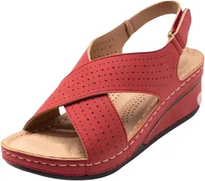 Womens Wide Orthopedic Sandals with Foot Support for Comfortable Walking Arch Supported Design Edge Dressy Low Flops Wedge Slip on Platform Heel Support Casual Summer Shoes 2025 Flip