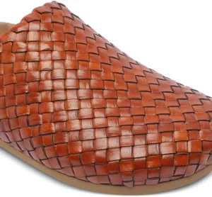 Woven Leather Mules For Women Boho Braided Slide Sandals Platform Chunky Heel Comfortable Summer Shoes For Beach Casual Work