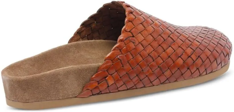 Woven Leather Mules For Women Boho Braided Slide Sandals Platform Chunky Heel Comfortable Summer Shoes For Beach Casual Work