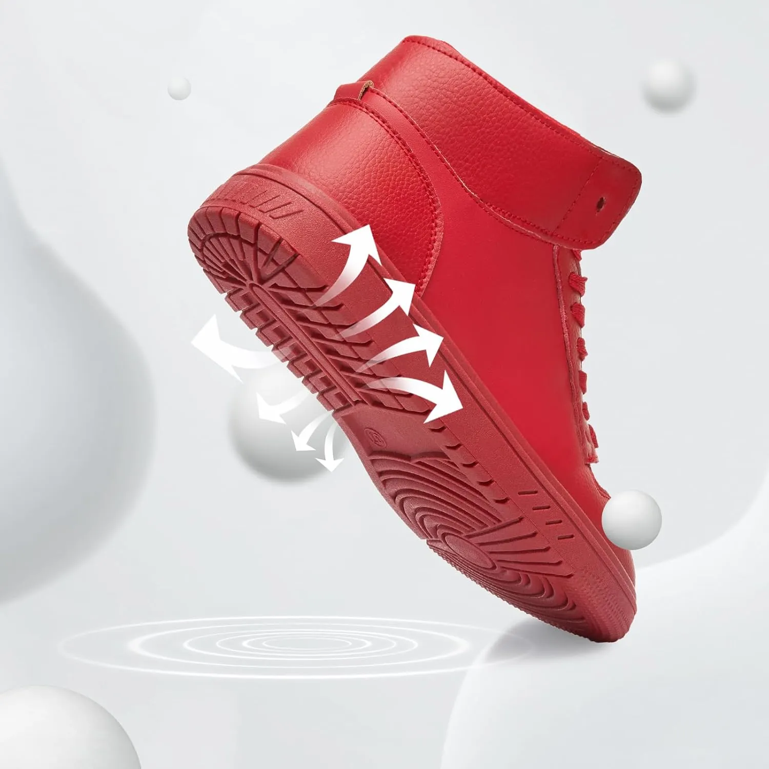XRH Womens High Top Sneakers PU Leather Running Shoes Non Slip Walking Athletic Tennis Shoes for Women Ankle Boots