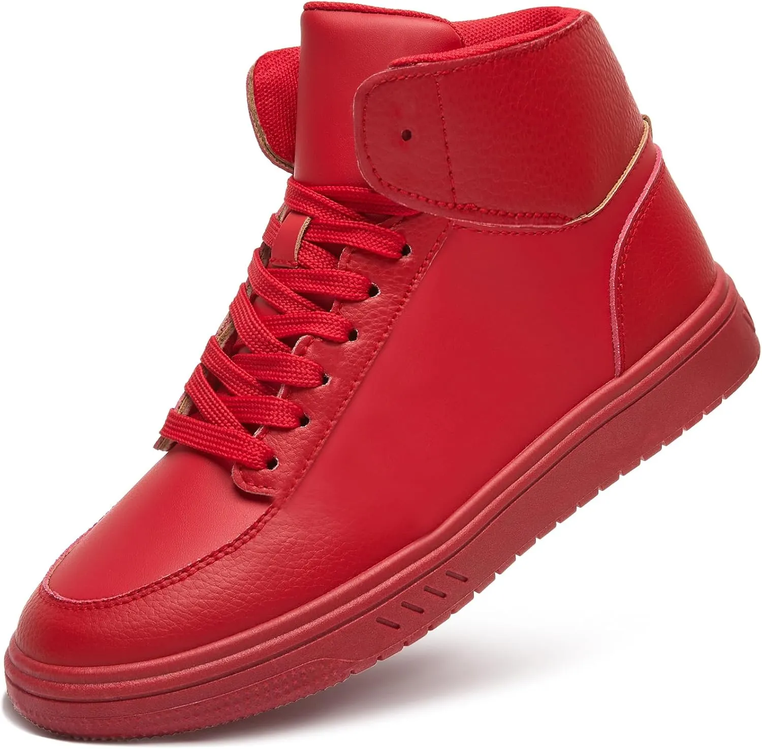 XRH Womens High Top Sneakers PU Leather Running Shoes Non Slip Walking Athletic Tennis Shoes for Women Ankle Boots