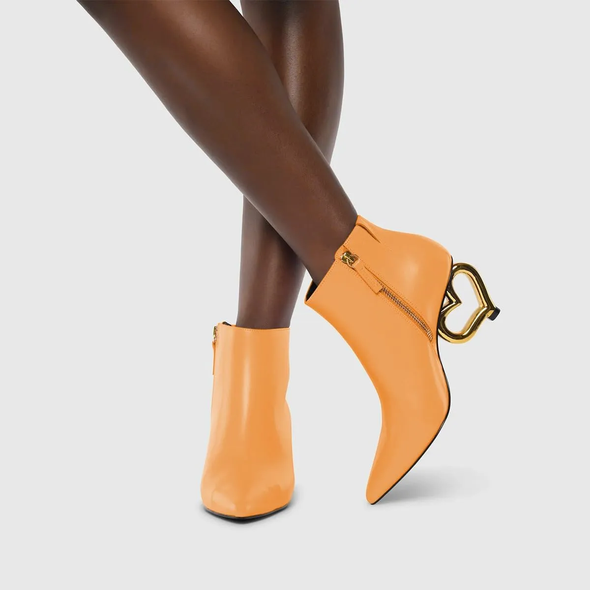 XYD Women Ankle Boots Cute Heart Heel Closed Pointed Toe Side Zipper Fashion Short Booties Event Party Casual Shoes