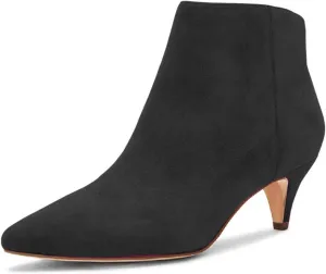 XYD Women Chic Low Kitten Heel Ankle Boots Pointed Closed Toe Side Zipper Prom Glitter Party Fashion Short Bootie Shoes