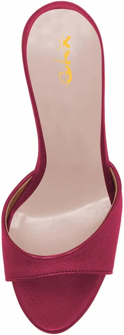 XYD Women Platform Slippers Slip On Stilettos Slides Sexy High Heel Mules Open Almond Toe Fashion Sandals Shoes