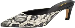 XYD Women Pointed Toe Slant Low Heel Mules Comfortable Chic Closed Toe Sandals Slip-on Daily Dress Shoes