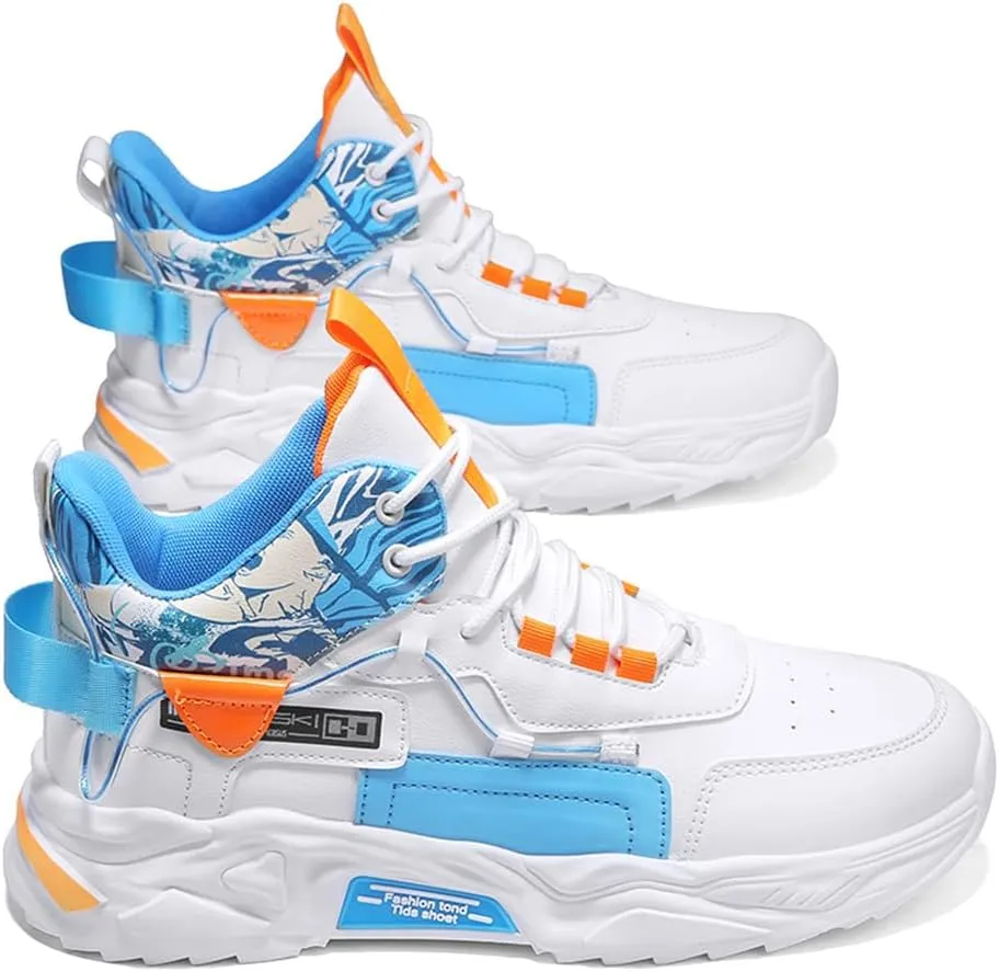 YAXE Men’s High Top Chunky Sneakers Running Sports Shoes