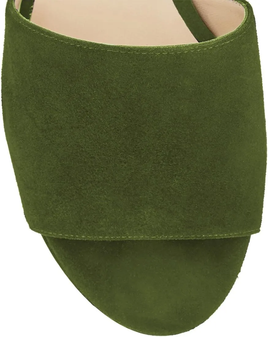 YDN Women Comfy Peep Toe Platform Sandals Slip on Cork Wedge High Heel Mules Beach Casual Outfit Shoes