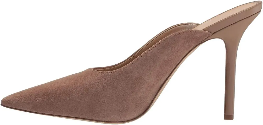 YDN Women Dressy Pointy Toe Slip On Mules High Heels Slide Backless Sandals Fashion Dress Shoes