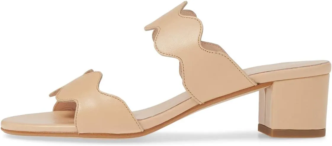 YDN Women Strappy Heeled Sandals Opentoe Mules Slip On Chunky Block Comfortable Walking Shoes