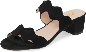 YDN Women Strappy Heeled Sandals Opentoe Mules Slip On Chunky Block Comfortable Walking Shoes