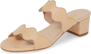 YDN Women Strappy Heeled Sandals Opentoe Mules Slip On Chunky Block Comfortable Walking Shoes