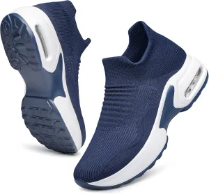 YHOON Women's Walking Shoes Slip-on - Sock Sneakers Ladies Nursing Work Air Cushion Mesh Casual Running Jogging Shoes