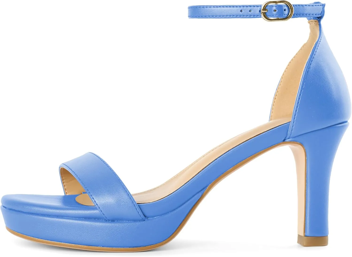 YODEKS Women's Heeled Sandals Platform Sandals Chunky Heels Open Toe Strappy Block Heel with Adjustable Ankle Strap