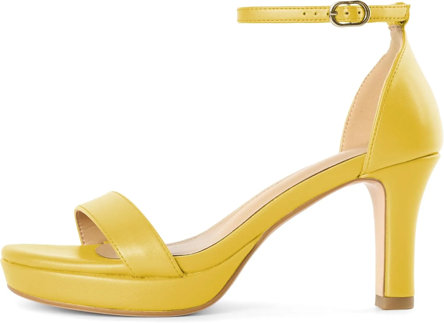 YODEKS Women's Heeled Sandals Platform Sandals Chunky Heels Open Toe Strappy Block Heel with Adjustable Ankle Strap
