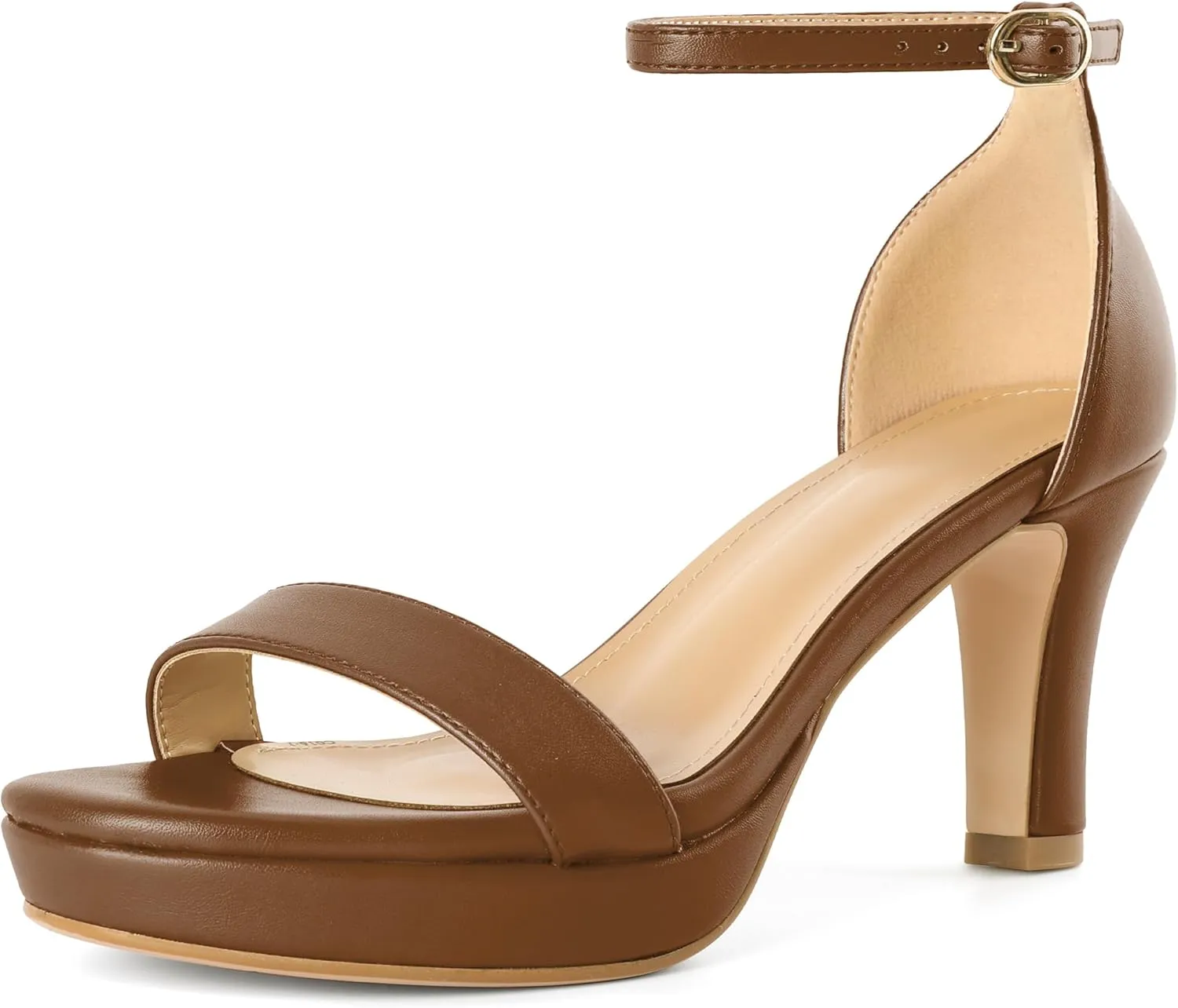 YODEKS Women's Heeled Sandals Platform Sandals Chunky Heels Open Toe Strappy Block Heel with Adjustable Ankle Strap