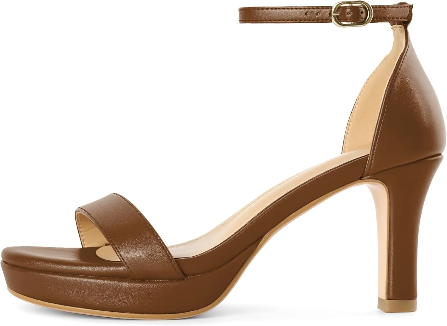 YODEKS Women's Heeled Sandals Platform Sandals Chunky Heels Open Toe Strappy Block Heel with Adjustable Ankle Strap