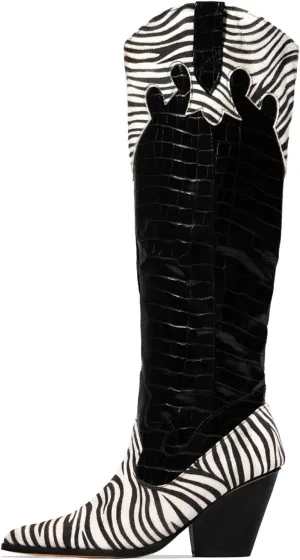 Yolkomo Western Cowgirl Boots for Women Wide Calf Low Heel Short Cowboy Boots